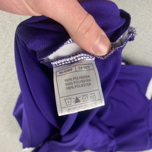 Minnesota Vikings Polo Shirt Mens Large Purple Short Sleeve Stretch Golf NFL - Picture 7 of 8