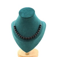 Mineralien Und Edelsteine. Halskette 20 Perlen Schwarzer Achat 8 Mm. Kette Aus A