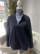 Puma MMQ Polarfleece Navy Fleece Jacket Half Zip Unisex Size Small