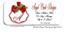 Classic Christmas Holiday Red Ribbon Monogram Personalized Return Address Labels