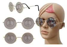 Peace Round Sunglasses mirrored hippie vintage festival