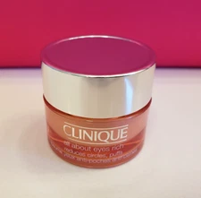 Clinique RICH All About Eyes Cream Reduces Circles Puffs 0.5 oz Full Size Fresh