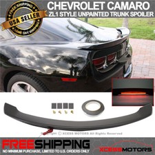Fits 10-13 Chevy Camaro Zl1 Style Trunk Spoiler W Led Brake Light Unpainted Abs
