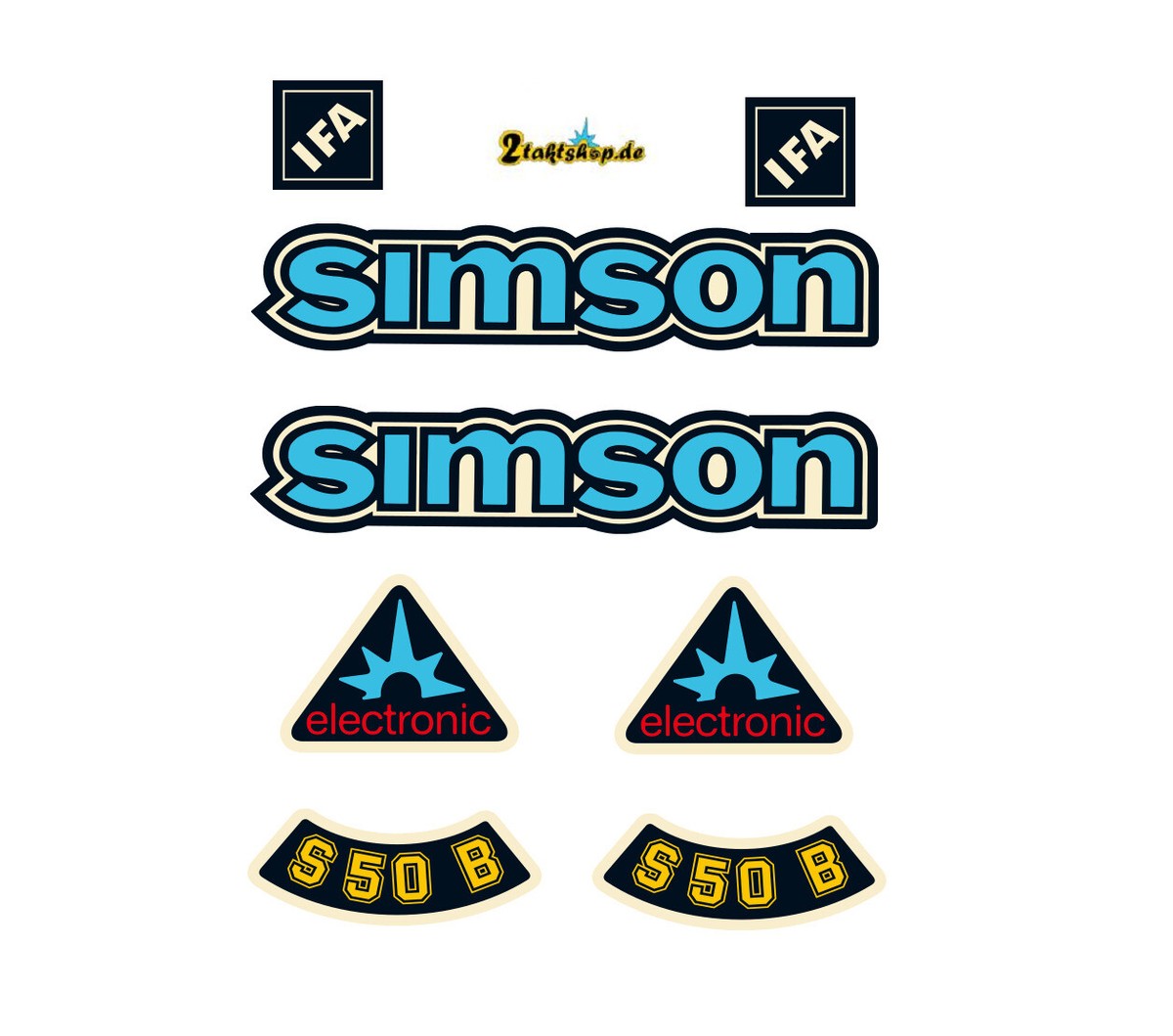 Wasserschiebebilder Set Für Simson S51 Electronic – 2x Seitendeckel, 1:1 Original Nachbildung, Wasser- & Benzinfest