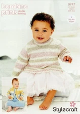 Stylecraft 9747 SWEATER & CARDIGAN Baby/Child Knitting Pattern DK Birth - 5 year