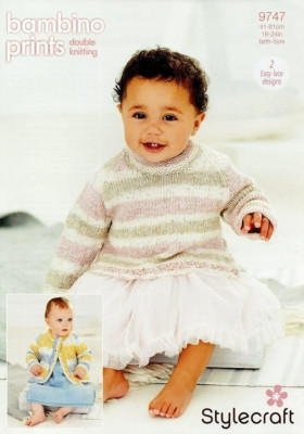 Stylecraft 9747 PULLOVER & STRICKJACKE Baby/Kind Strickmuster DK Geburt - 5 Jahre