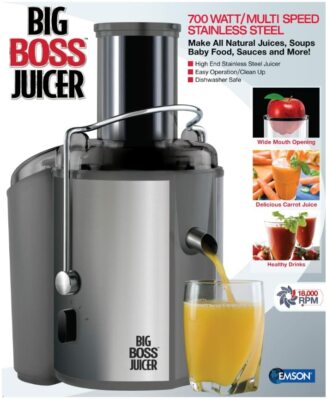 BIG BOSS JUICER 700 Watts w/Extra Large 3-inch Feeder