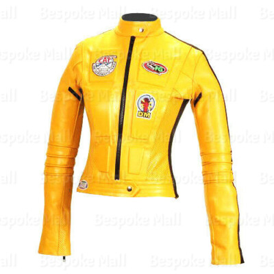 Neu Kill Bill Film Rindsleder Motorrad Biker Lederjacke für Damen -442
