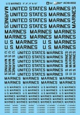 Microscale 1/48 US Marines USMC Lettering 3" 6" 9" 12" AC48-0032 Decals