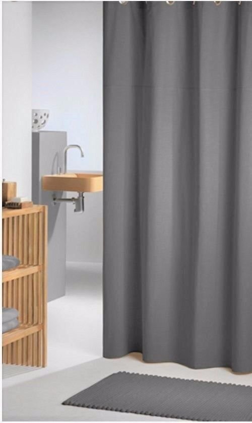 Dark grey shower curtain thicker weighted bottom waterproof eBay