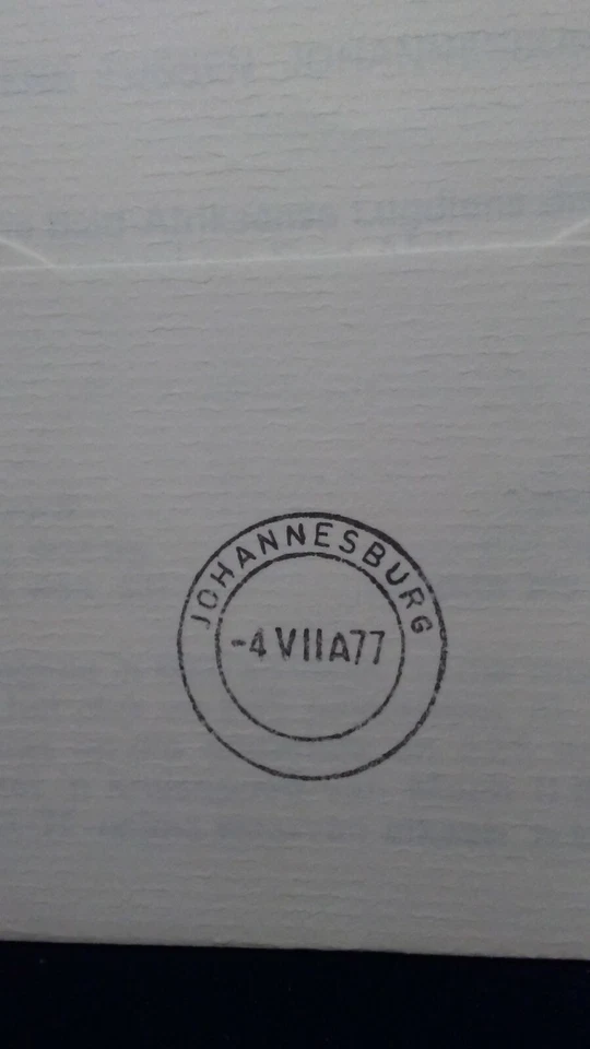 Cubierta de primer vuelo de South African Airlines # 25 Boeing 747SP de Hong Kong-Jhb 77 Foto 4 de 4