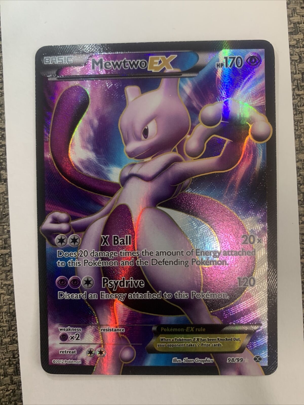 Pokemon Mewtwo EX HP 170 Black Foil Fan Art Card 98/99