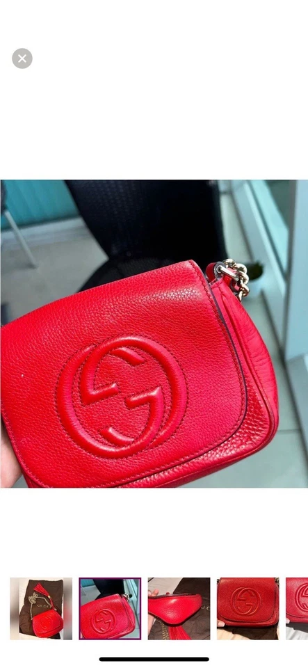 Gucci Soho Disco GG Red Tassel Chain Crossbody Bag - Image 2 of 4