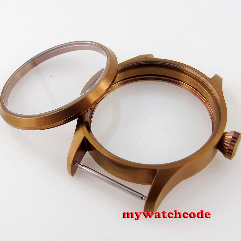 42mm copper plated corgeut Watch CASE fit 6498 6497 eat seagull