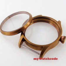 42mm copper plated corgeut Watch CASE fit 6498 6497 eat seagull movement 