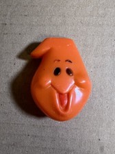 Vintage 1970s Halloween Orange Ghost Noisemaker Clicker 2.25" x 1.5" 1