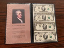 Uncut $10 Ten Dollar US Fed Res *STAR* Notes - 1995 Series F Sequential Serial #