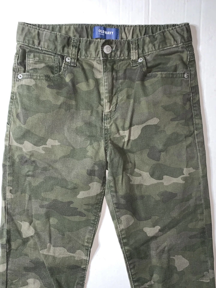 Jeans de karate camuflados azul marino antiguos usados para niñas (talla 14R) Foto 2 de 4