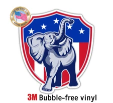REPUBLICAN PARTY ELEPHANT DECAL WINDOW CAR LAPTOP WALL FLOOR TOOL HELMET BIKE