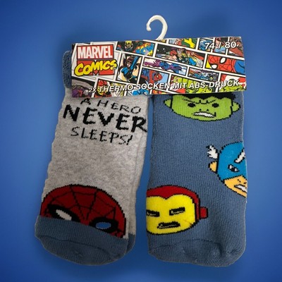 Marvel Thermosocken 2er-Set mit ABS-Druck (Größe 74-80 NEU & OVP)