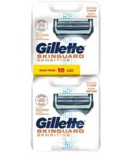 Pack 10 Lames GILLETTE SKINGUARD Sensitive Recharge Rasoir Gilette Sensible Aloé