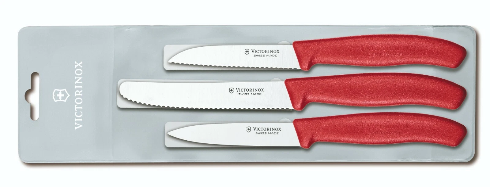 VICTORINIOX 3 PIECE CLASSIC PAIRING KNIFE SET IN RED CUTLERY/DINING - AU STOCK