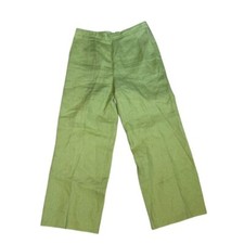 Talbots 10 Petite Irish Linen Pants Pastel Green Vintage Ankle Wide Leg Coastal
