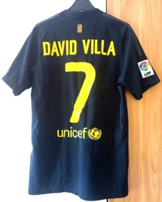 FC Barcelona Nike Away Shirt 2011/12 Football Black David Villa 7