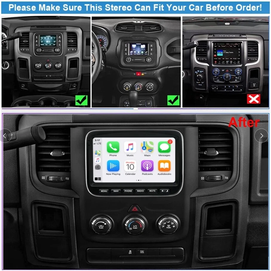 For 2013-18 Dodge Ram 1500 2500 3500 Android 13 Carplay Car Stereo Radio GPS BT Foto 3 de 4