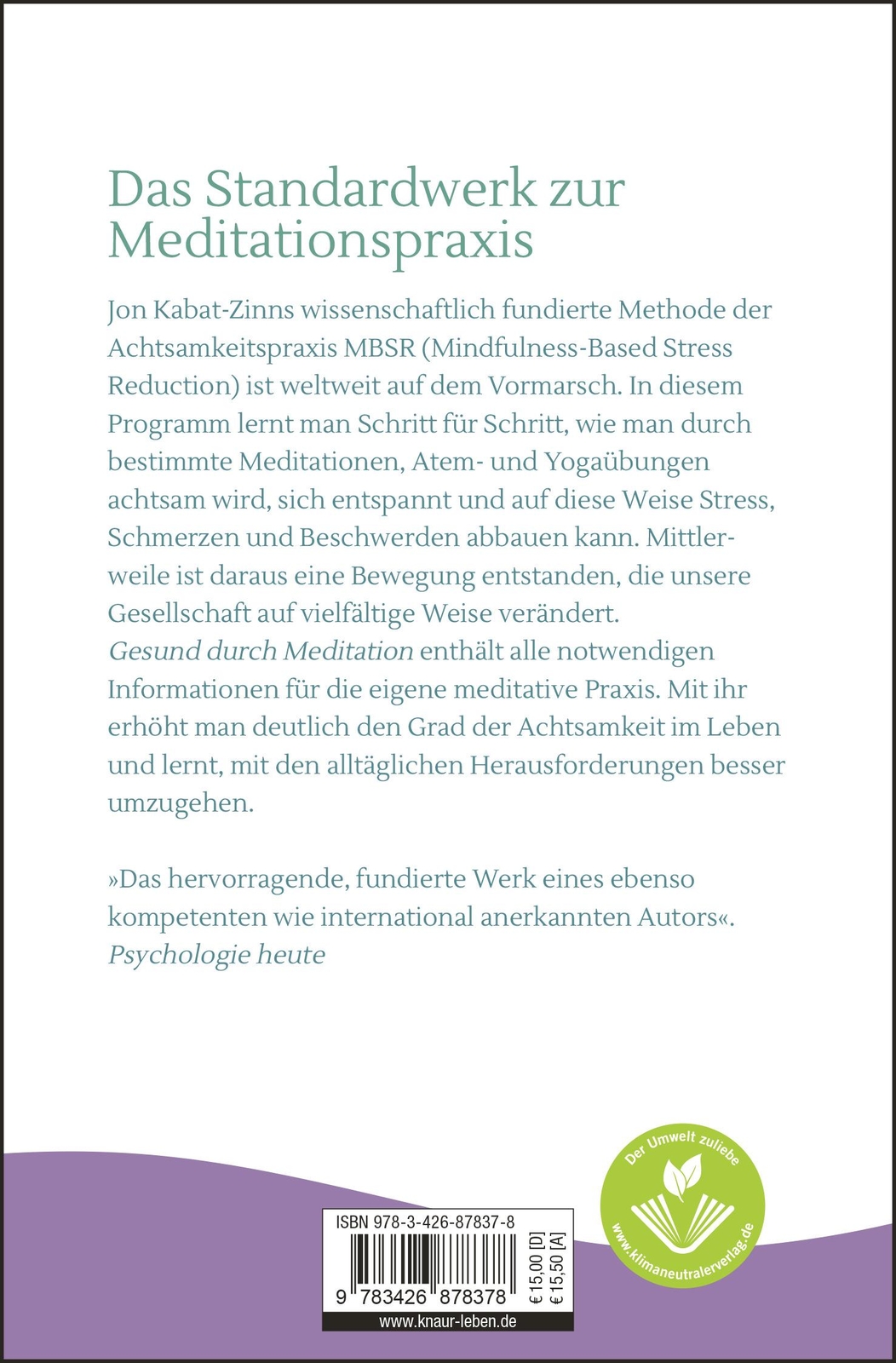 Thumbnail - Jon Kabat-zinn / Gesund Durch Meditation / 9783426878378