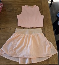 NWOT SPANX 2-Piece Women's Orange Ribbed Tank Top And Matching Skort Sz Medium