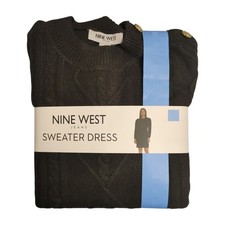 Nine West Women's Midweight Cable Knit Mini Sweater Dress, Plus Size (2X)