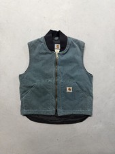 Vintage Carhartt Teal Green Faded Rare 90s Workwear Vest