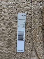 Elie Tahari Gold Metallic Knit Bolero Cotton and Silk - Size L NWT