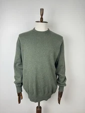 Men’s Hawick Knitwear Crew Neck Sweater Pure Wool Khaki Jumper size XL