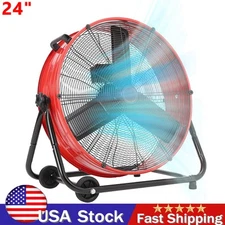 Industrial Floor Fan 24" Adjustable 3-Speed 4800-8800 CFM Cooling 360° Rotation
