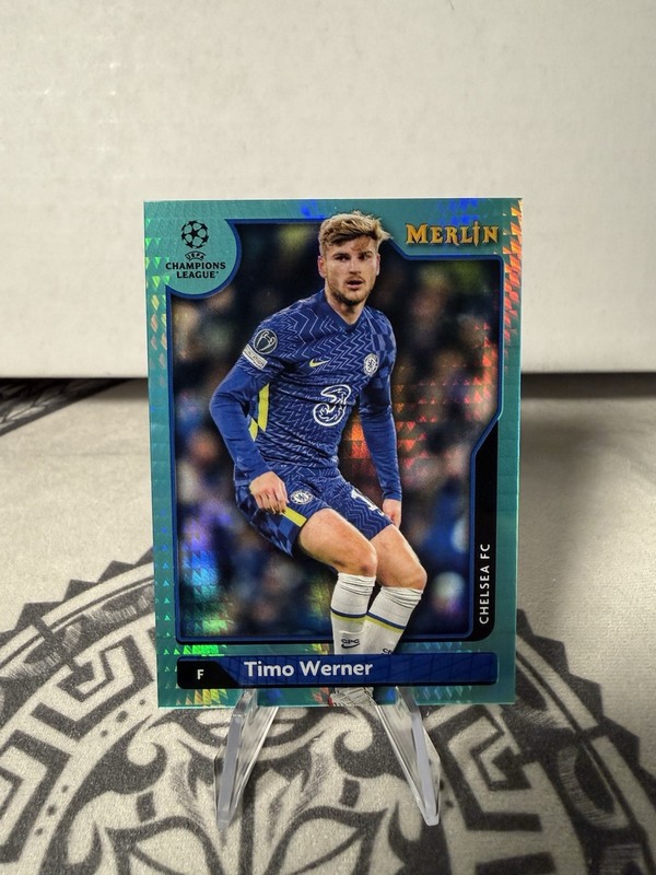 2021-22 Topps Merlin Chrome UEFA Timo Werner #79 Aqua Prism Refractor