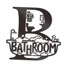 Bathroom Wall Decor Bathroom decor Metal Bath Art Farmhouse Wall Sign Modern