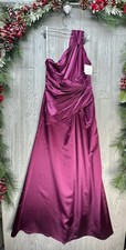 David's Bridal Dress Bridesmaid Wedding Long One Shoulder Satin Size 8 NEW $179