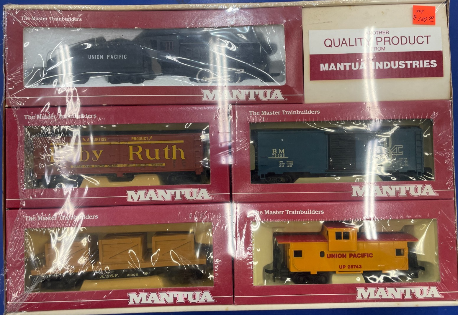 Mantua Vintage HO Union Pacific Locomotive & Freight Train Cars Set ...