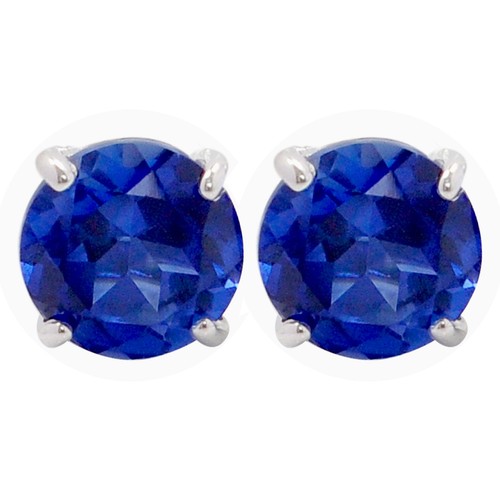925 Sterling Silver 3.00 Cts. Round Shape Natural Tanzanite Studs - Tariffs Free