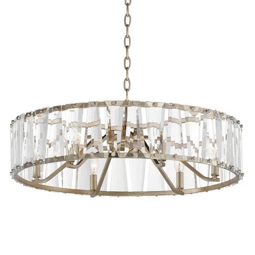 Maxim 21866 Odeon 6 Light 27"W Crystal Drum Chandelier - Silver - Picture 1 of 9