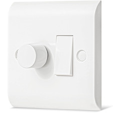 LED Dimmer and Rocker Wall Light Switch Combo, 2 Gang 2 Way Switch & Trailing Di