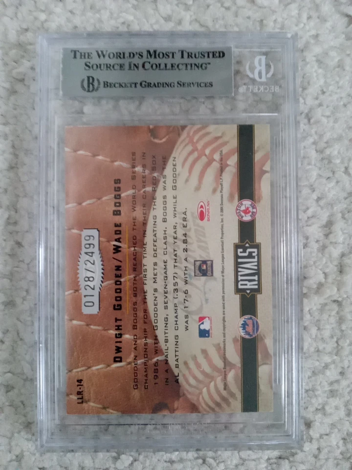 Wade Boggs / Dwight Gooden 2004 Donruss Leather Lumber Rivals Signed PSA Auto - Image 4 of 4