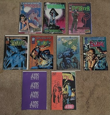 Harris & Malibu Comic Book Lot: Vampirella 1 & 4, Twister 1, Protectors 1 & More