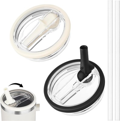 #ad 2 Packs 40 oz Replacement Tumbler Flip Straw Lid for Stanley Cup With Straw $9.79