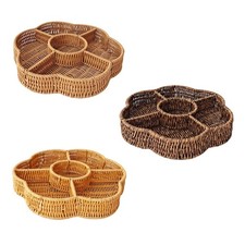 Elegant Teas Colored Round Storage Baskets for Fruits and Snacks Presentation