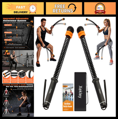 Adjustable Cordless Battle Ropes - Portable Ropeless HIIT Exercise Equipment for