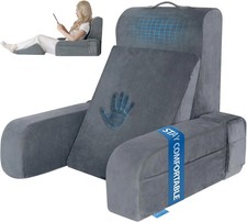Reading Pillow, 10 in 1 Back Pillow for Bed Sitting up with Detachable Arms Rest