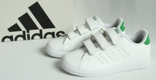 adidas Youth Size 3 Advantage Base 2.0 CF C H L Straps Tennis Shoes White/Green